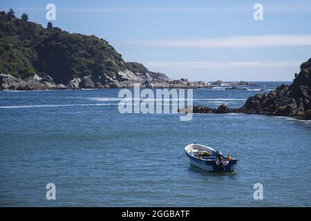 Océan Pacifique depuis la plage TRIL TRIL dans la région de Los Lagos, au sud du Chili Banque D'Images