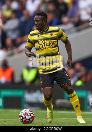 Oghenekaro Etebo of Watford - Tottenham Hotspur v Watford, Premier League, Tottenham Hotspur Stadium, Londres, Royaume-Uni - 29 août 2021 usage éditorial seulement - des restrictions DataCo s'appliquent Banque D'Images