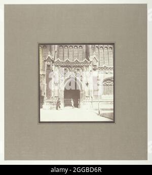 King's College Chapel, Cambridge, South Entrance, ch. 1845. Une œuvre en papier salé. Banque D'Images