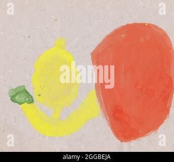 Illustration de la peinture des fruits pour enfants Banque D'Images