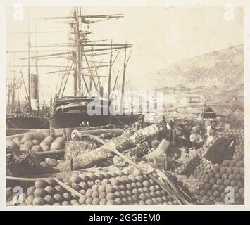 Le quai de l'Ordnance, Balaklava, 1855. Une œuvre en papier salé, tirée de l'album "photographies du siège de la guerre en crimée" (1856). Banque D'Images