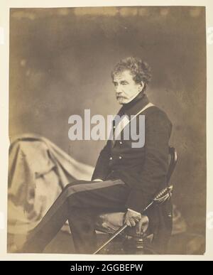 Sir Colin Campbell Lord Clyde (1792-1863), maréchal; à la Crimée, 1855. Une oeuvre en lettres à peine albucélisées, tirée de l'album "photos photographiques du siège de la guerre en crimée". Banque D'Images