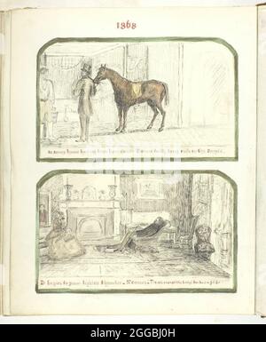 Sans titre, 1868. Une œuvre d'encre et d'aquarelle sur papier. Banque D'Images