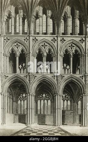 Cathédrale d'Ely : Presbytère, d'un gravure, c. 1891. Diapositive lanterne. Banque D'Images