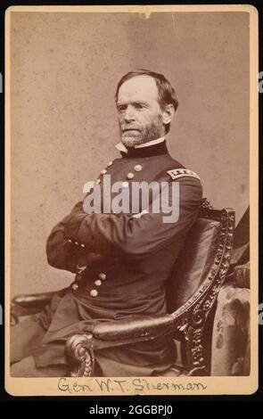 Portrait du général William Tecumseh Sherman (1820-1891), avant 1891. En uniforme. Banque D'Images