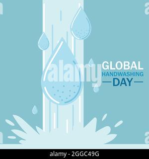 campagne mondiale de la journée du lavage des mains Illustration de Vecteur