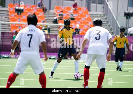 Japon. 31 août 2021. Tokyo, Japon. 30 août 2021. Raimundo Mendes (BRA) Soccer 5-a-Side (Blind Soccer) : match préliminaire entre le Brésil 4-0 Japon au Parc sportif urbain Aomi lors des Jeux paralympiques de Tokyo 2020 à Tokyo, Japon . Credit: SportsPressJP/AFLO/Alay Live News Banque D'Images