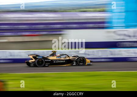 Puebla, Mexique - 19 juin 2021 : Autodromo Miguel E. Abed, AIMA, CBMM Niobium Puebla E-Prix. DS automobiles Formule E Team Techeetah pilote Antonio Felix da Costa au No. 13, tournant au tour 05. À l'E-Prix CBMM Niobium Puebla. Banque D'Images