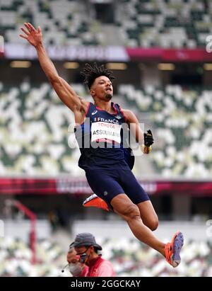 Arnaud Assoumani, en France, lors de la finale de la T47 du saut long masculin au stade olympique, au cours du septième jour des Jeux paralympiques de Tokyo de 2020 au Japon. Date de la photo: Mardi 31 août 2021. Banque D'Images