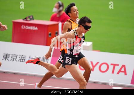 Japon. 31 août 2021. Tokyo, Japon. 29 août 2021. Shinya AMA (JPN) Athlétisme : finale hommes 1500m - T11 au stade olympique lors des Jeux paralympiques de Tokyo 2020 à Tokyo, Japon . Credit: SportsPressJP/AFLO/Alay Live News Banque D'Images