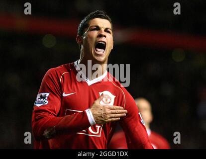 Photo du dossier datée du 19-03-2007 de Cristiano Ronaldo de Manchester United. Date de publication : le mardi 31 août 2021. Banque D'Images