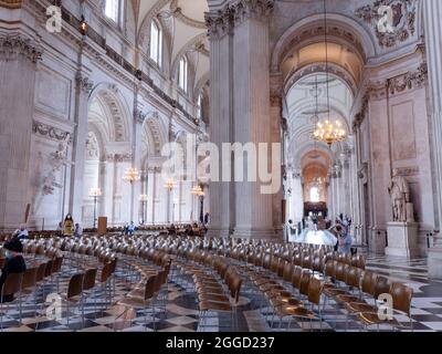 Londres, Grand Londres, Angleterre, août 24 2021 : intérieur de la cathédrale Saint-Paul. Banque D'Images