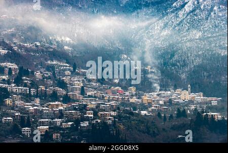 Village de Perledo, rive est du lac de Côme, Lombardie, Italie, Europe Banque D'Images