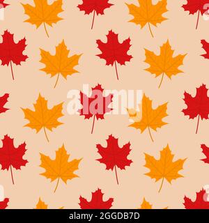 Motif d'automne avec feuilles d'érable Illustration de Vecteur