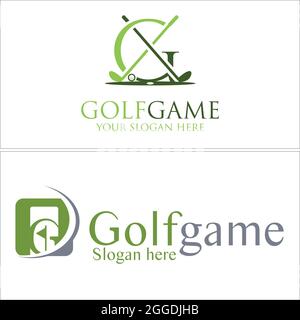 Logo de golf avec lettre GL bâton de golf et motif drapeau Illustration de Vecteur