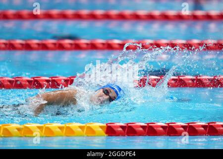 Tokyo, Japon. 31 août 2021. Giulia Terzi, d'Italie, participe à la finale féminine de natation en nage libre S7 de 100m aux Jeux paralympiques de Tokyo de 2020 à Tokyo, au Japon, le 31 août 2021. Credit: Xiong Qi/Xinhua/Alay Live News Banque D'Images