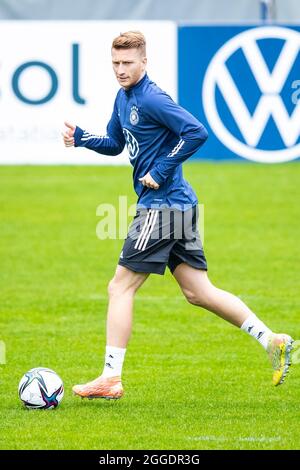 Stuttgart, Allemagne. 31 août 2021. Football, équipe nationale, entraînement, STADE GAZI: Marco Reus en action. Crédit : Tom Weller/dpa/Alay Live News Banque D'Images
