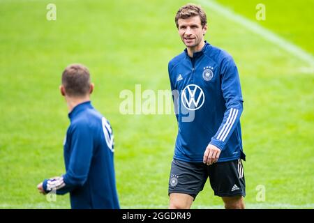 Stuttgart, Allemagne. 31 août 2021. Football, équipe nationale, entraînement, STADE DE GAZI: Thomas Müller en action. Crédit : Tom Weller/dpa/Alay Live News Banque D'Images