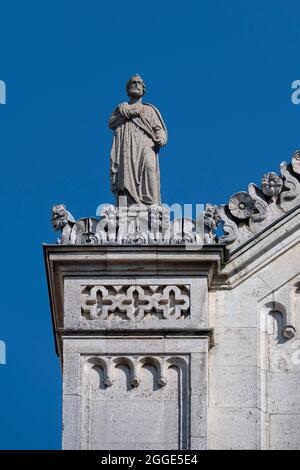 Saint figure, Saint Ludwig, Église Ludwig de 1844, Munich, haute-Bavière, Bavière, Allemagne Banque D'Images