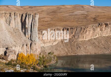 Vue sur les lacs bleu profond du parc national de l'UNESCO, parc national de Band-E-Amir, Afghanistan Banque D'Images