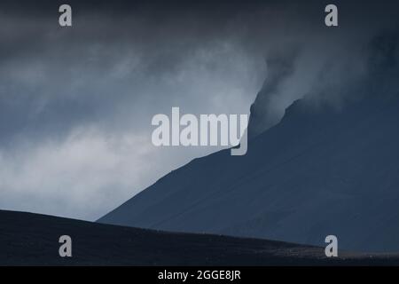 Volcan de table Heroubreio ou Herdubreid, Highlands islandais, Islande Banque D'Images