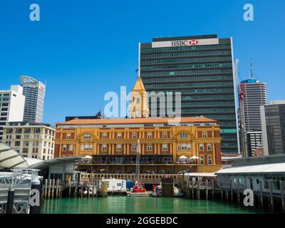 Ferry Building, terminal des ferries d'Auckland, région d'Auckland, Île du Nord, Nouvelle-Zélande Banque D'Images