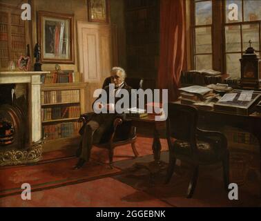 Thomas Babington Macaulay (1800-1859). 1er baron Macaulay. Poète britannique, historien et politicien Whig. Portrait d'Edward Matthew Ward (1816-1879). Huile sur toile (63,5 x 76,2 cm), 1853. Galerie nationale de portraits. Londres, Angleterre, Royaume-Uni. Banque D'Images