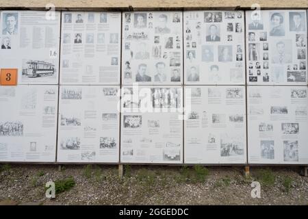 Riga, Lettonie. Août 2021. Détails de l'intérieur du ghetto de Riga et du Musée letton de l'Holocauste dans le centre-ville Banque D'Images