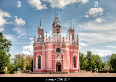 Église de la Nativité de Saint Jean-Baptiste (Chesmenskaya), architecte Yuri Felten, Saint-Pétersbourg, Russie Banque D'Images