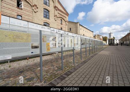 Riga, Lettonie. Août 2021. Détails de l'intérieur du ghetto de Riga et du Musée letton de l'Holocauste dans le centre-ville Banque D'Images