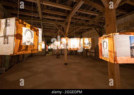 Riga, Lettonie. Août 2021. Détails de l'intérieur du ghetto de Riga et du Musée letton de l'Holocauste dans le centre-ville Banque D'Images