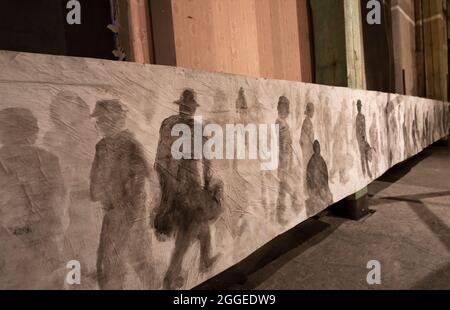 Riga, Lettonie. Août 2021. Détails de l'intérieur du ghetto de Riga et du Musée letton de l'Holocauste dans le centre-ville Banque D'Images