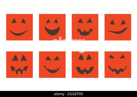 modèle de message sur les médias sociaux pour le visage de citrouille d'halloween. Illustration de Vecteur