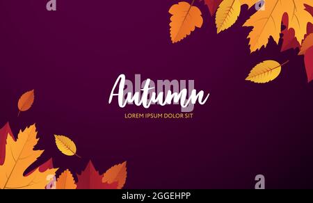 Automne. Modèle de poster vectoriel avec espace de copie Illustration de Vecteur