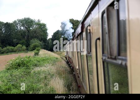 Vues générales du Bluebell Railway à East Sussex, Royaume-Uni. Banque D'Images