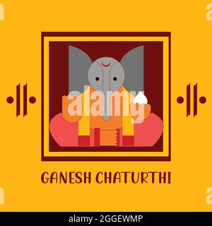 Illustration de Ganesh Chaturthi pour le festival de Dieu Ganesh. Arrière-plan coloré Illustration de Vecteur