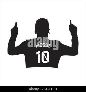 Lionel Messi vecteur silhouette noir édition, l'illustration peut être utilisée pour, magazine, news, web, collection, et bien plus encore Illustration de Vecteur