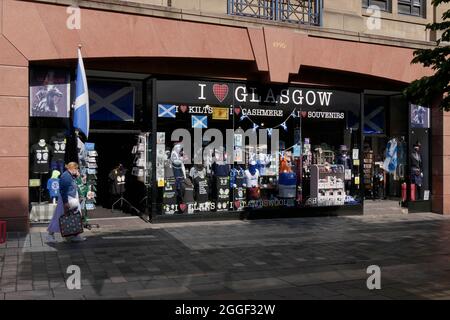 Boutique de souvenirs de Glasgow, Sauchiehall Street, centre-ville de Glasgow, Écosse, Royaume-Uni Banque D'Images