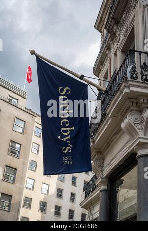 Sotheby's - célèbre maison de vente aux enchères d'art, West End, Londres, Angleterre, Royaume-Uni Banque D'Images