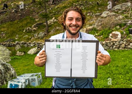 Unplugged Taste est le nom de l'événement gastronomique au Gompm-Alm dans le Tyrol du Sud, en Italie.Il a lieu chaque année le dernier dimanche d'août Banque D'Images