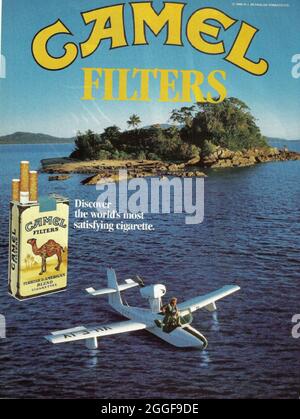 Camel cigarettes Camel filtres papier publicité publicité publicité publicité publicité années 1970 cigarettes américaines Banque D'Images