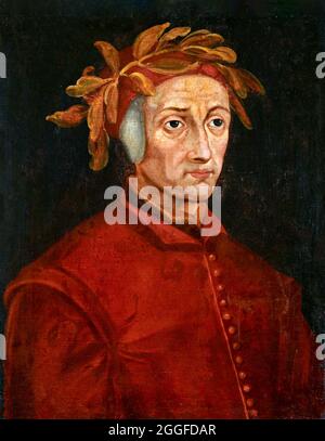 Dante. Portrait du poète et homme d'État italien Dante Alighieri (1265-1321), école britannique, fin du XVIe siècle Banque D'Images