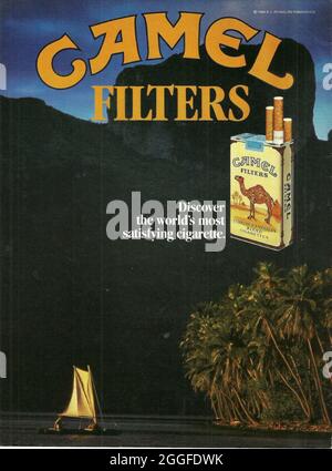 Camel cigarettes Camel filtres papier publicité publicité publicité publicité publicité années 1970 cigarettes américaines Banque D'Images
