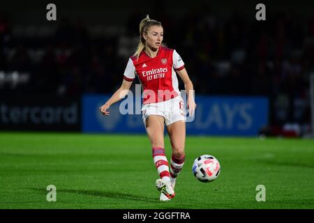 Leah Williamson (6 Arsenal) pendant la ligue des champions de l'UEFA Arsenal v Slavia Praha à Meadow Park-Boreham Wood-England Banque D'Images