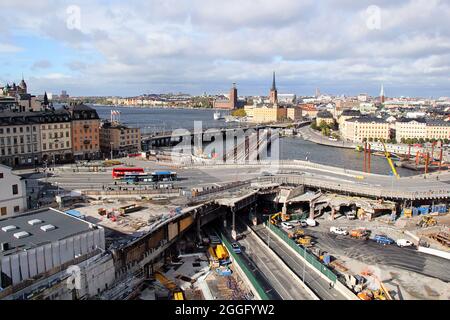 Vue panoramique de l'infrastructure de Stockholm en Suède Banque D'Images