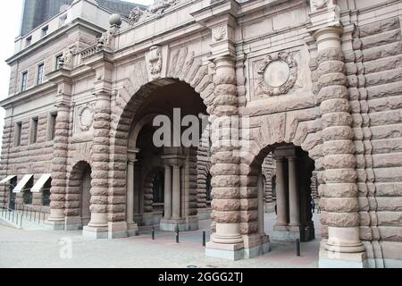 Porte du Parlement de Stockholm Banque D'Images