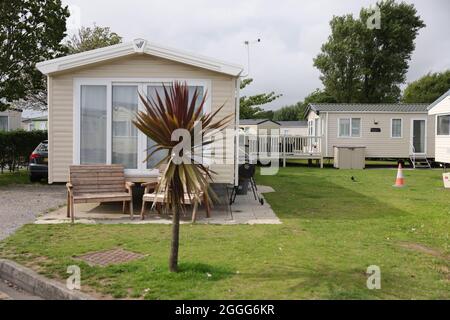 Image ©sous licence de Parsons Media. 20/08/2021. Londres, Royaume-Uni. Parc de vacances de Trecco Bay. Vue générale sur le parc de vacances de Trecco Bay dans le sud du pays de Galles. Photo par Andrew Parsons / Parsons Media Banque D'Images