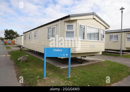 Image ©sous licence de Parsons Media. 20/08/2021. Londres, Royaume-Uni. Parc de vacances de Trecco Bay. Vue générale sur le parc de vacances de Trecco Bay dans le sud du pays de Galles. Photo par Andrew Parsons / Parsons Media Banque D'Images