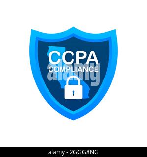 CCPA, un excellent design pour toutes les applications. Icône de vecteur de sécurité. Informations sur le site Web. Sécurité Internet. Protection des données. Illustration vectorielle. Illustration de Vecteur