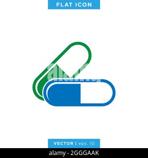 Modèle de conception d'illustration de stock vectoriel d'icône de capsule. Illustration de Vecteur